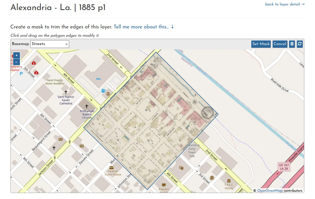 Screenshot of trimming interface from Feb 1st, 2022, when the pilot project went live.